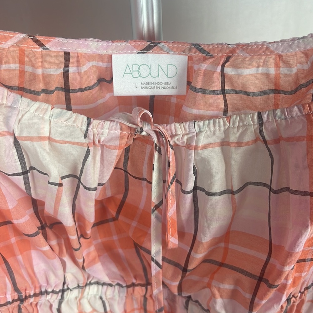 Abound SQUARE NECK YARN DYE TOP IN CORAL PINK Size Large NWT - Picture 8 of 11